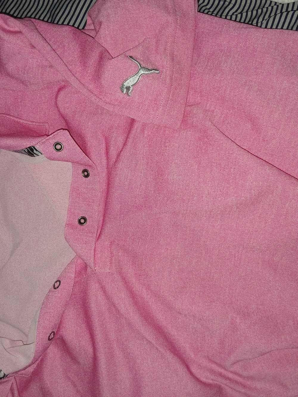 Puma Pink Polo Shirt with Silver Logo
